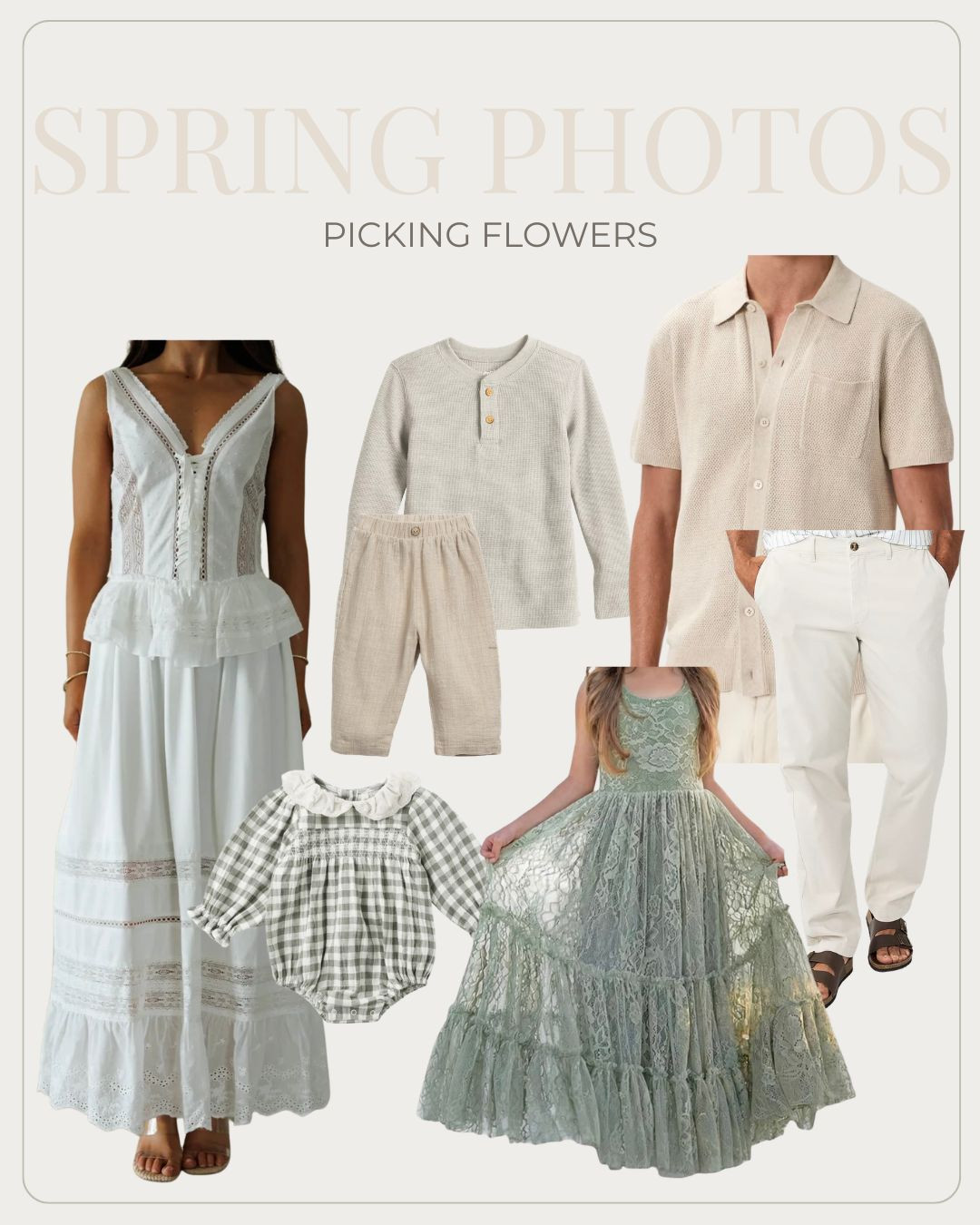 Spring and Summer family photoshoot outfit ideas! This board is perfect if your ideal photoshoot is picking spring flowers! This coordinated outfit inspo board is perfect for family pictures, maternity sessions, and newborn photos this spring.

Spring Photoshoot Outfits, Family Photo Outfits  

 #LTKmomlife #LTKSeasonal #LTKKids
