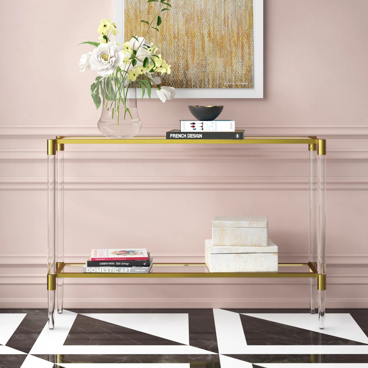 Carolina 44.25" Acrylic Glass Console Table | Wayfair North America