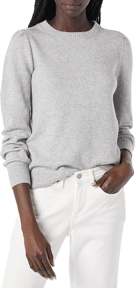 Amazon Essentials Women's Soft Touch Pleated Shoulder Crewneck Sweater | Amazon (US)