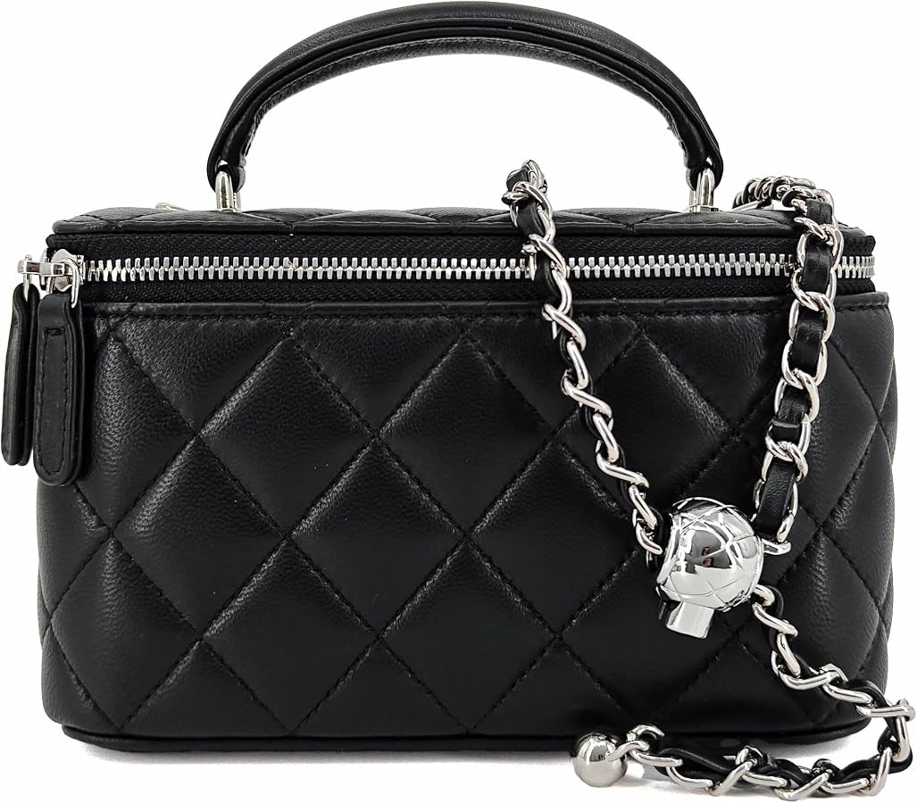 Small Genuine Leather Purse Quilted Crossbody Bag for Women, Mini Top-Handle Shoulder Handbag w/G... | Amazon (US)