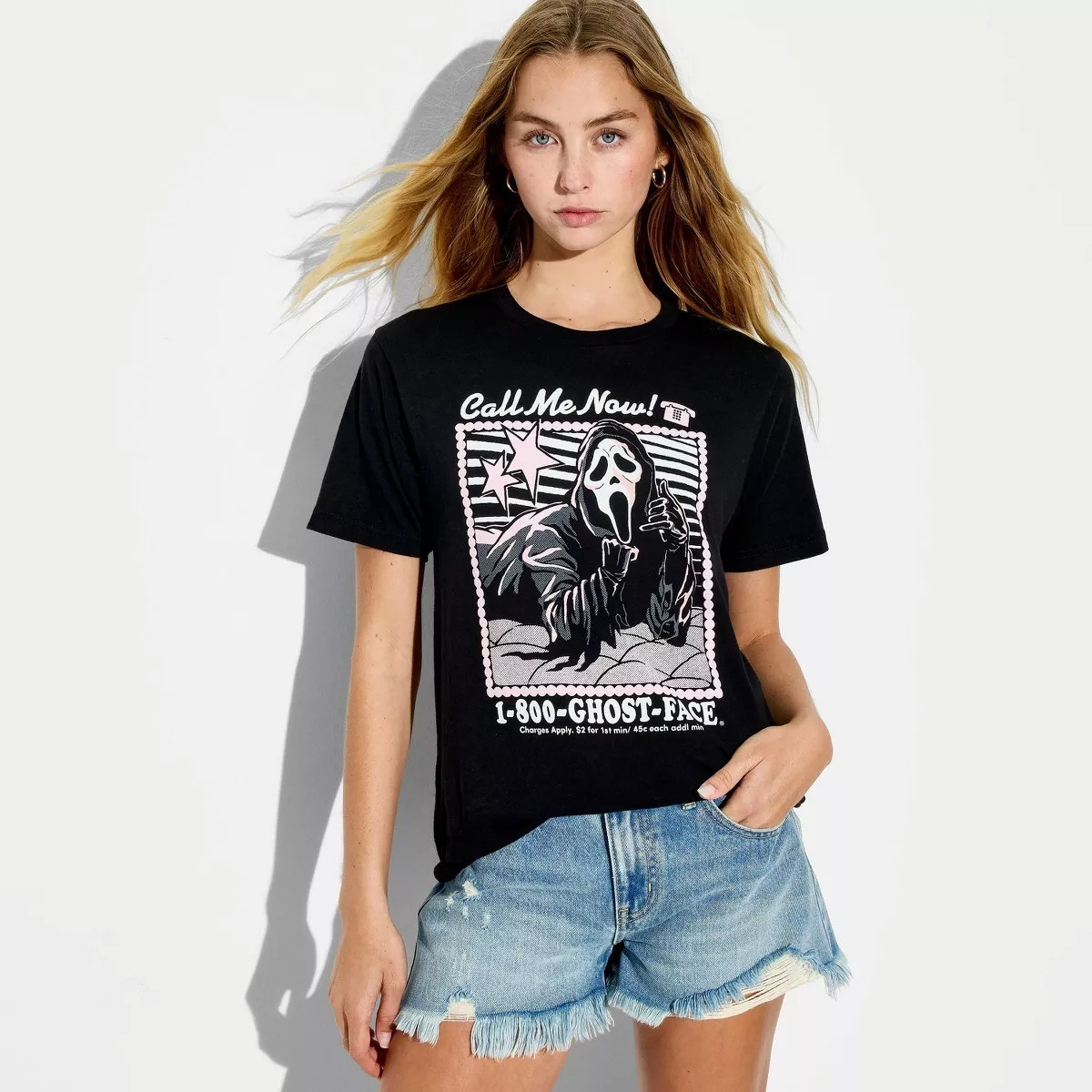 Women's Call Me Now Short Sleeve Graphic T-Shirt Ghost Face 

#LTKSeasonal