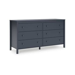 Cian Navy Blue 6-Drawer 60.75 in. Wide Dresser Without Mirror | The Home Depot