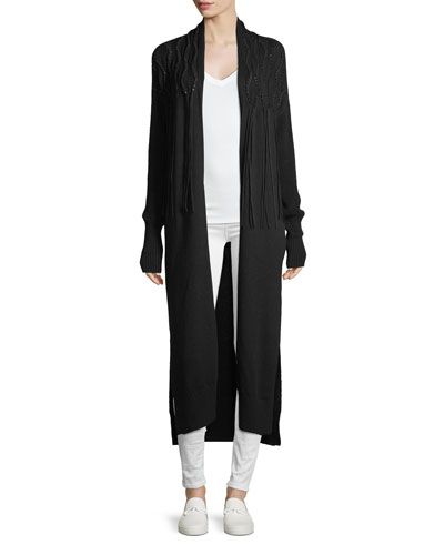 Julian Open-Front Ribbed Duster Sweater | Neiman Marcus