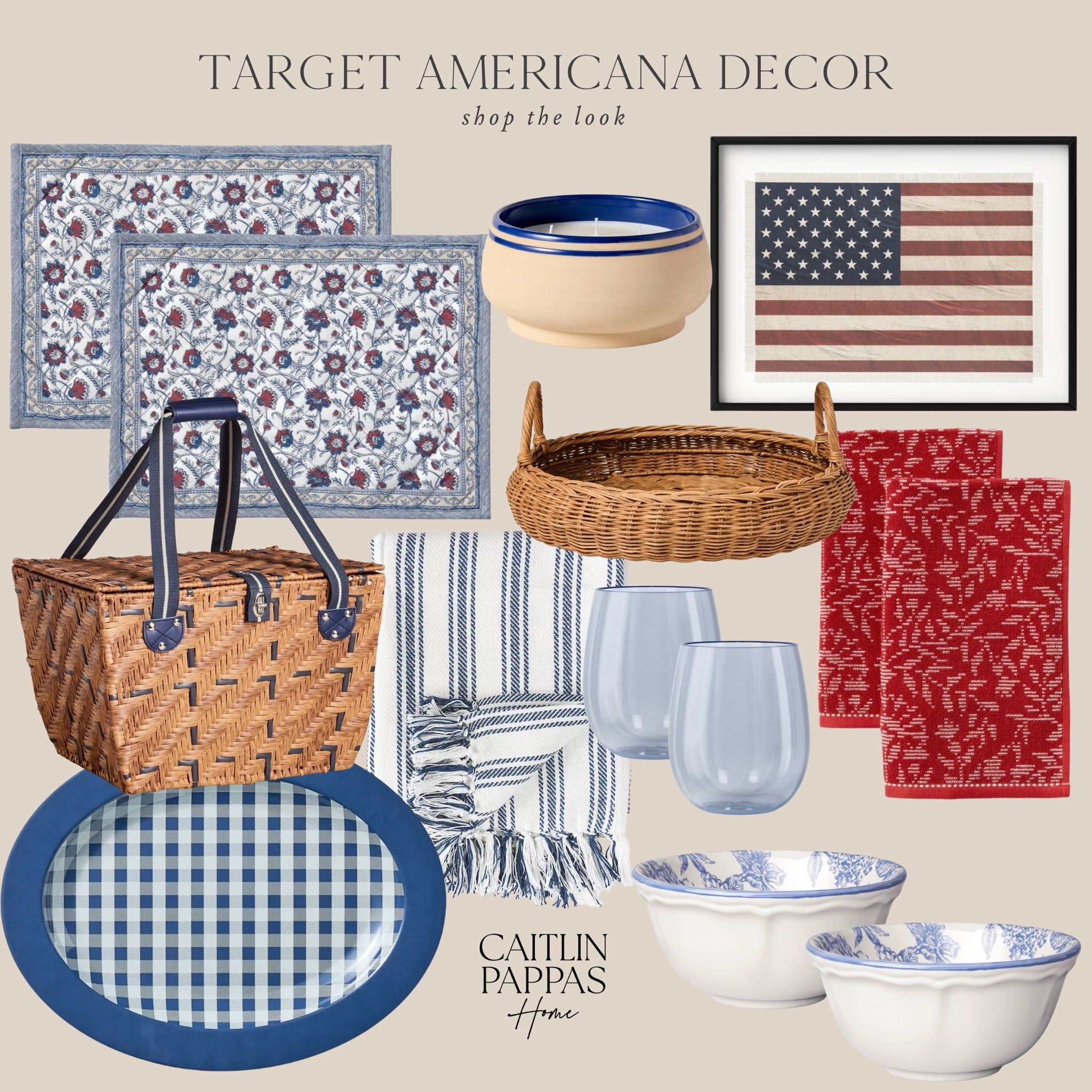 Target Americana decor 🇺🇸🤍 The prettiest affordable red white and blue finds.