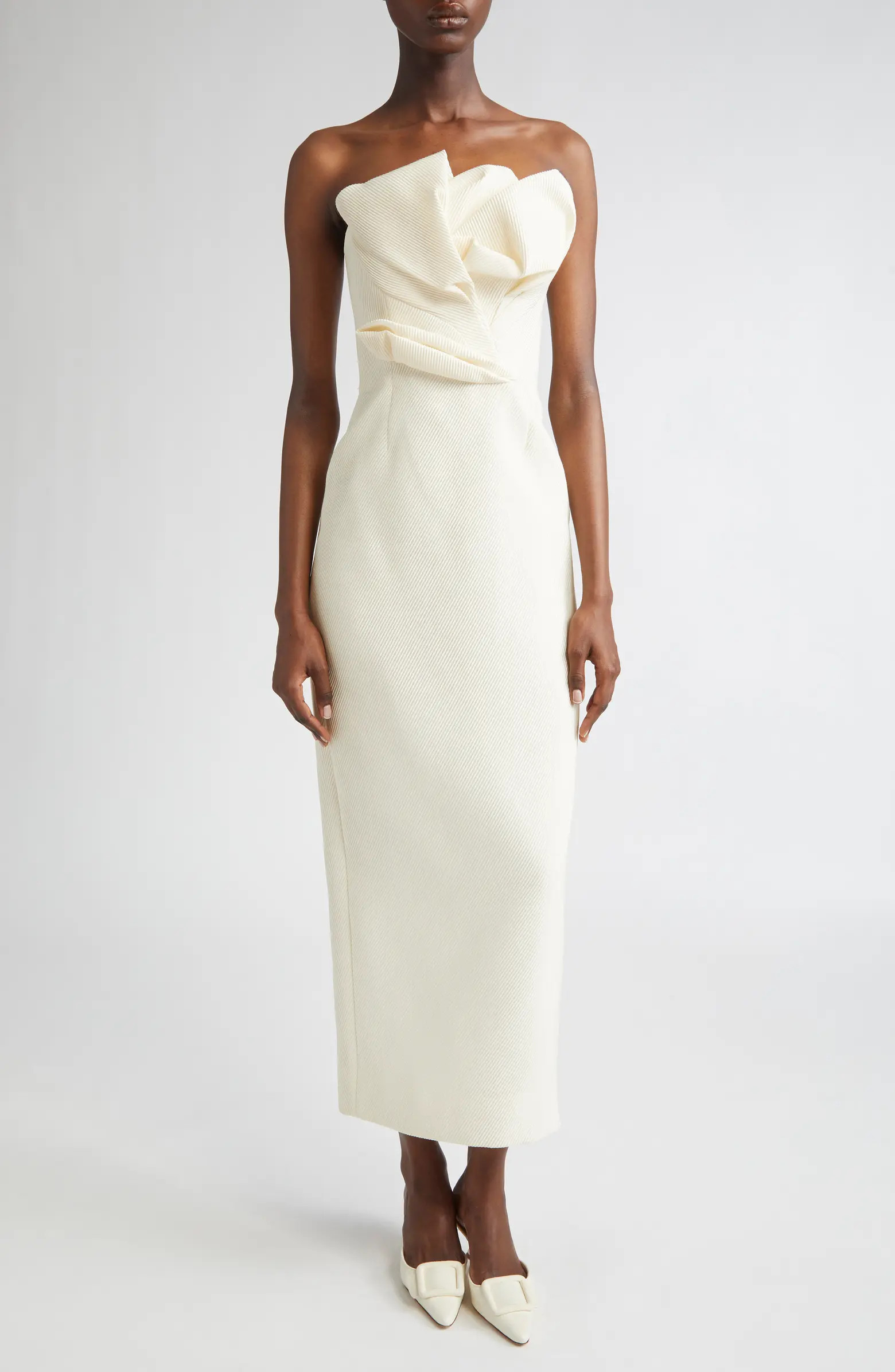 Draped Tulip Textured Satin Sheath Dress | Nordstrom