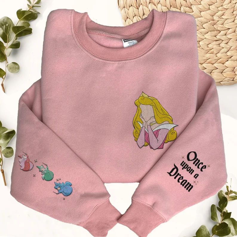 Embroidered Aurora Princess Fairy Godmothers Once Upon A Dream Sweatshirt, Sleeping Beauty Disney... | Etsy (US)