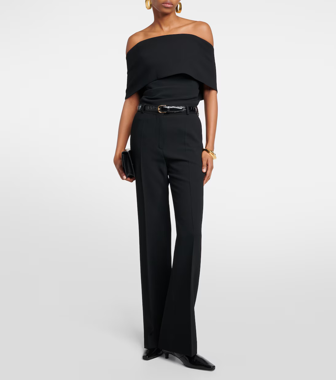 High-rise pleated crêpe flared pants | Mytheresa (DACH)