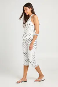 Ivory Bengaline Polka Dot Capri | Boohoo | Boohoo.com (UK & IE)