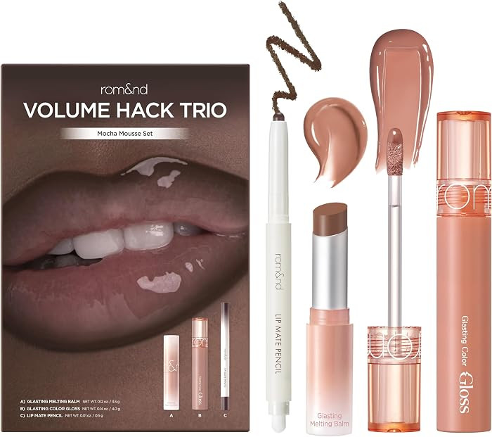 rom&nd Volume Hack Trio | 3-Step Plumping Lip Combo Set | Korean Lip Kit | Hydrated & Glossy Look... | Amazon (US)