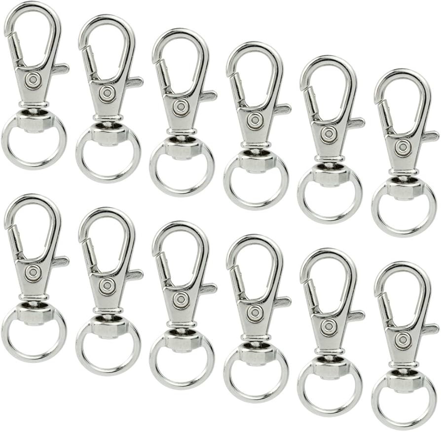 50 pcs Swivel Clasps Lanyard Snap Hook,cnomg Metal Swivel Lanyard Snap Hook Lobster Claw Clasp(Sl... | Amazon (US)