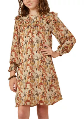 Hayden Girls 7-16 3/4 Sleeve Floral Printed Dress, Small | Belk