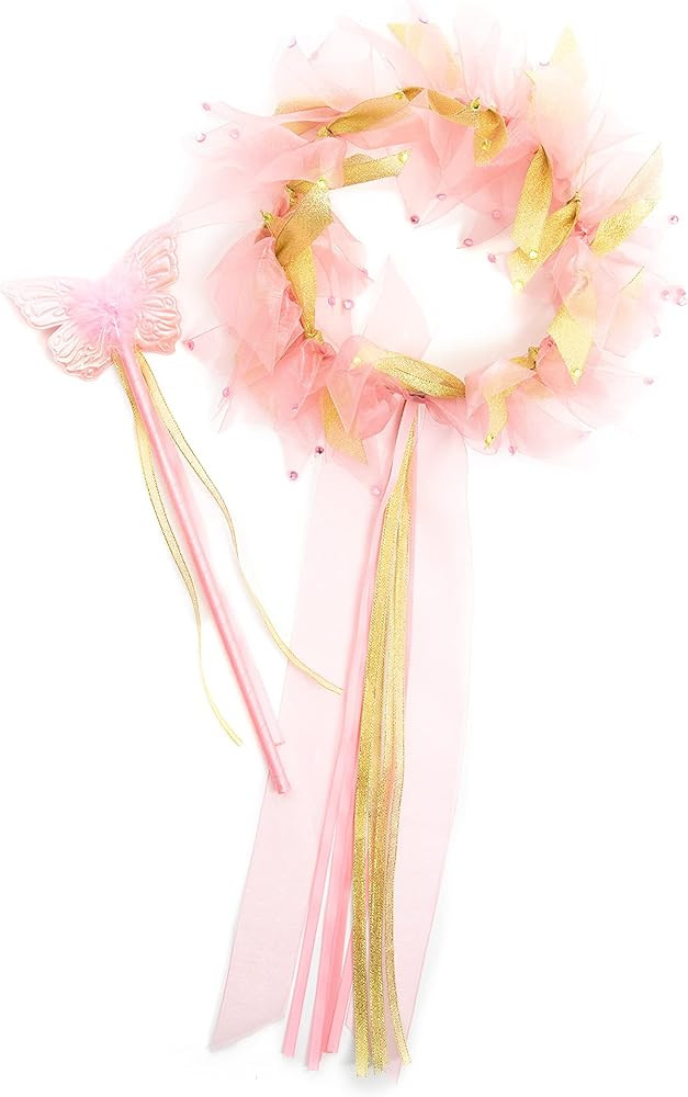 Little Adventures Fairy Princess Halo & Wand Child Accessory Set - Pretend Play and Party Accesso... | Amazon (US)