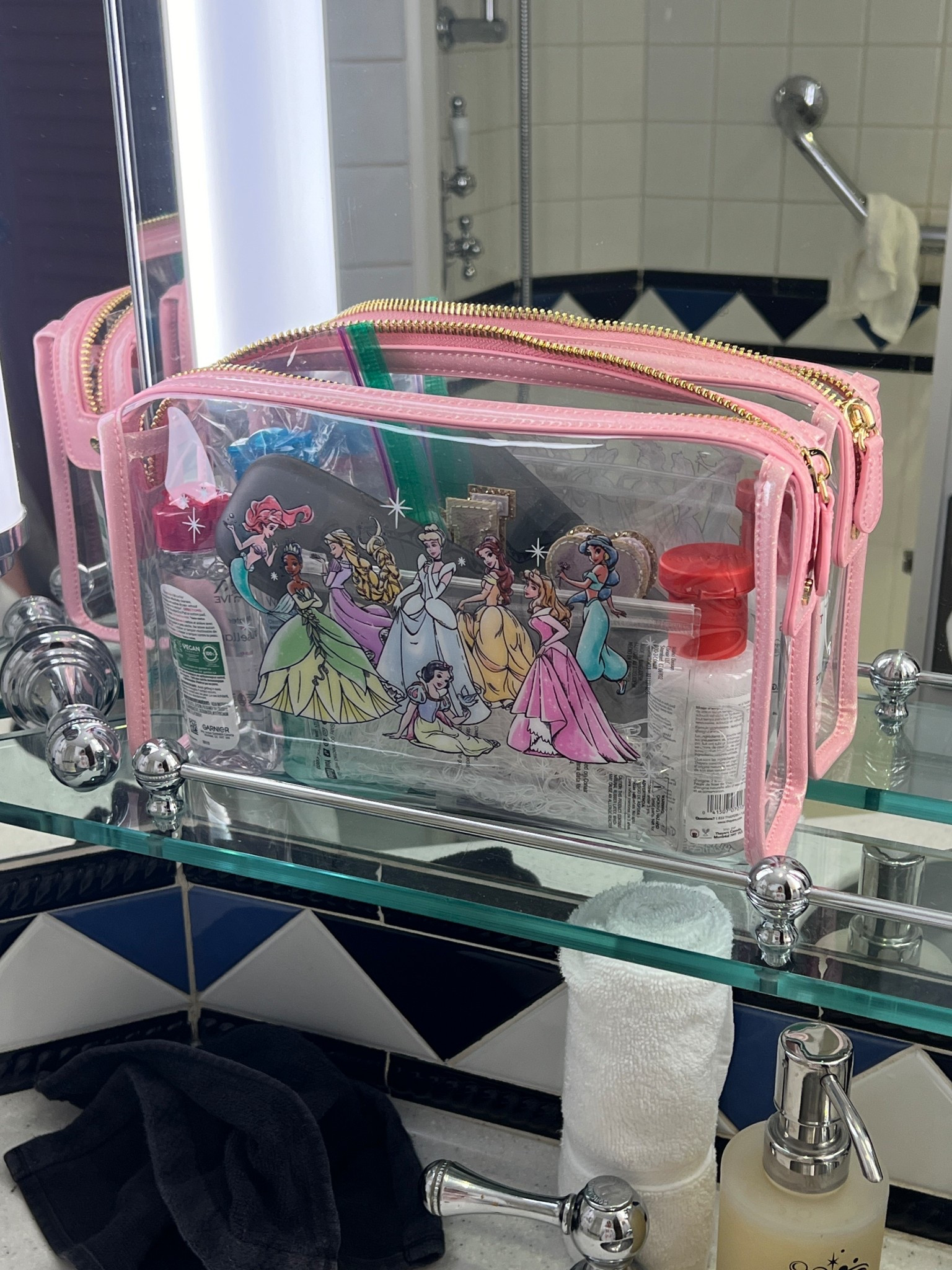 My Disney princess clear Stoney Clover Lane toiletry bag with some essentials that I brought on my cruise ♥️🚢✨🌊🐭

Ig: @jkyinthesky 

#travel #travelessentials #cruise #vacation #vacationessentials #beauty #beautymusthaves #beautyessentials #travelsize 

#LTKTravel #LTKBeauty #LTKStyleTip