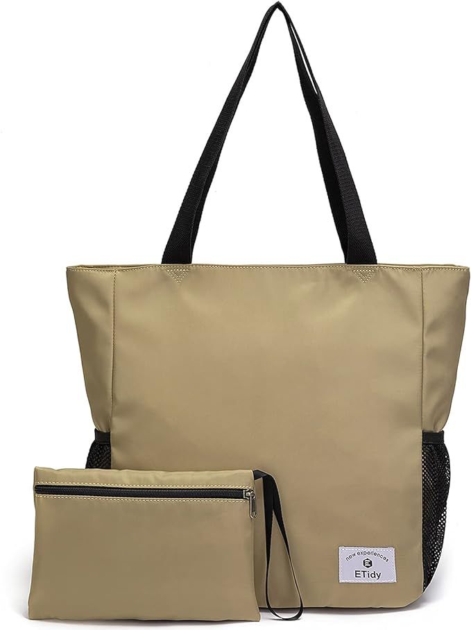 ETidy Large Capacity Foldable Tote Bag With Zipper Waterproof Sandproof Women Beach Bag Handbag G... | Amazon (US)