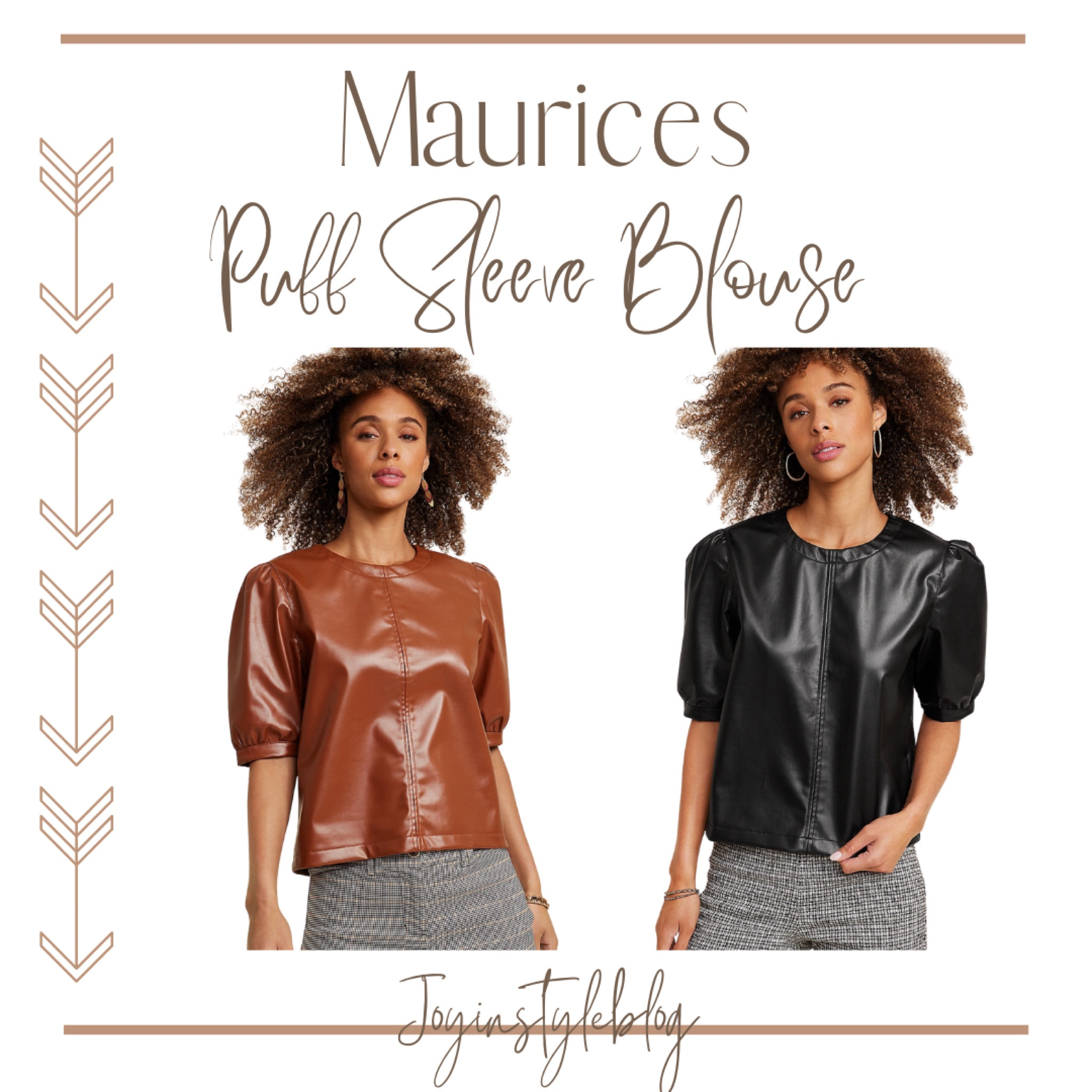 Faux Leather Puff Sleeve Blouse /Maurices / fall outfit / date night / church outfit / dressy look 

#LTKworkwear #LTKover40 #LTKFind