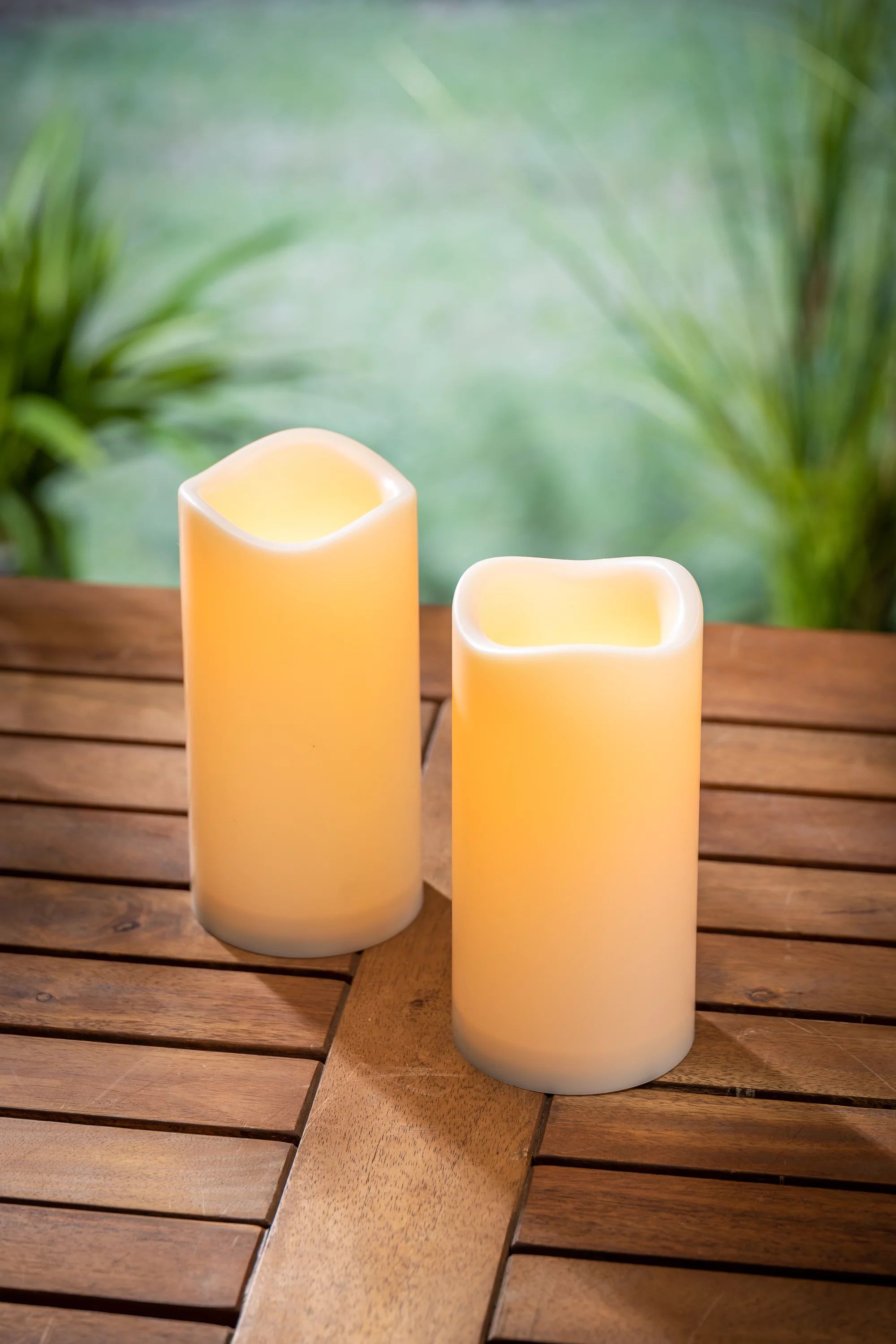 Better Homes & Gardens 6" White Flameless Flicker Outdoor LED Candle 2-Pack | Walmart (US)