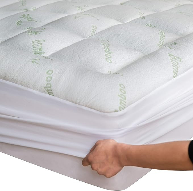 Viscose Made from Bamboo King Mattress Topper - Thick Cooling Breathable Pillow Top Mattress Pad ... | Amazon (US)