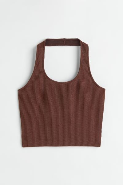 Rib-knit halterneck top | H&M (UK, MY, IN, SG, PH, TW, HK)
