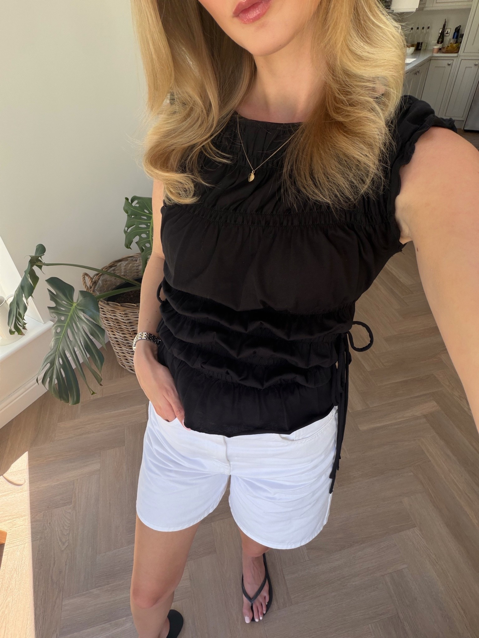 Heatwave approved outfit🤍 Adore this top I picked up recently from M&S, such a staple for summer! Also loving a slightly longer denim short🫶🏼

#LTKsummer #LTKuk #LTKeurope