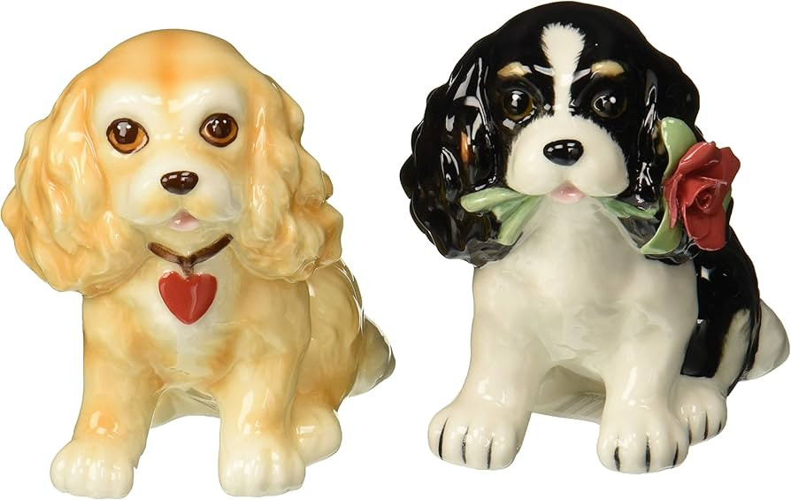 Cosmos Gifts 20761 Fine Porcelain Valentine Cocker Spaniel Dog Salt and Pepper Shakers Set, 3" H | Amazon (US)