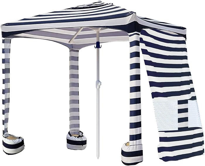 AMMSUN Beach Cabana, 6.2'×6.2' Beach Canopy, Easy Set up and Take Down, Cabana Tent with Sand Po... | Amazon (US)