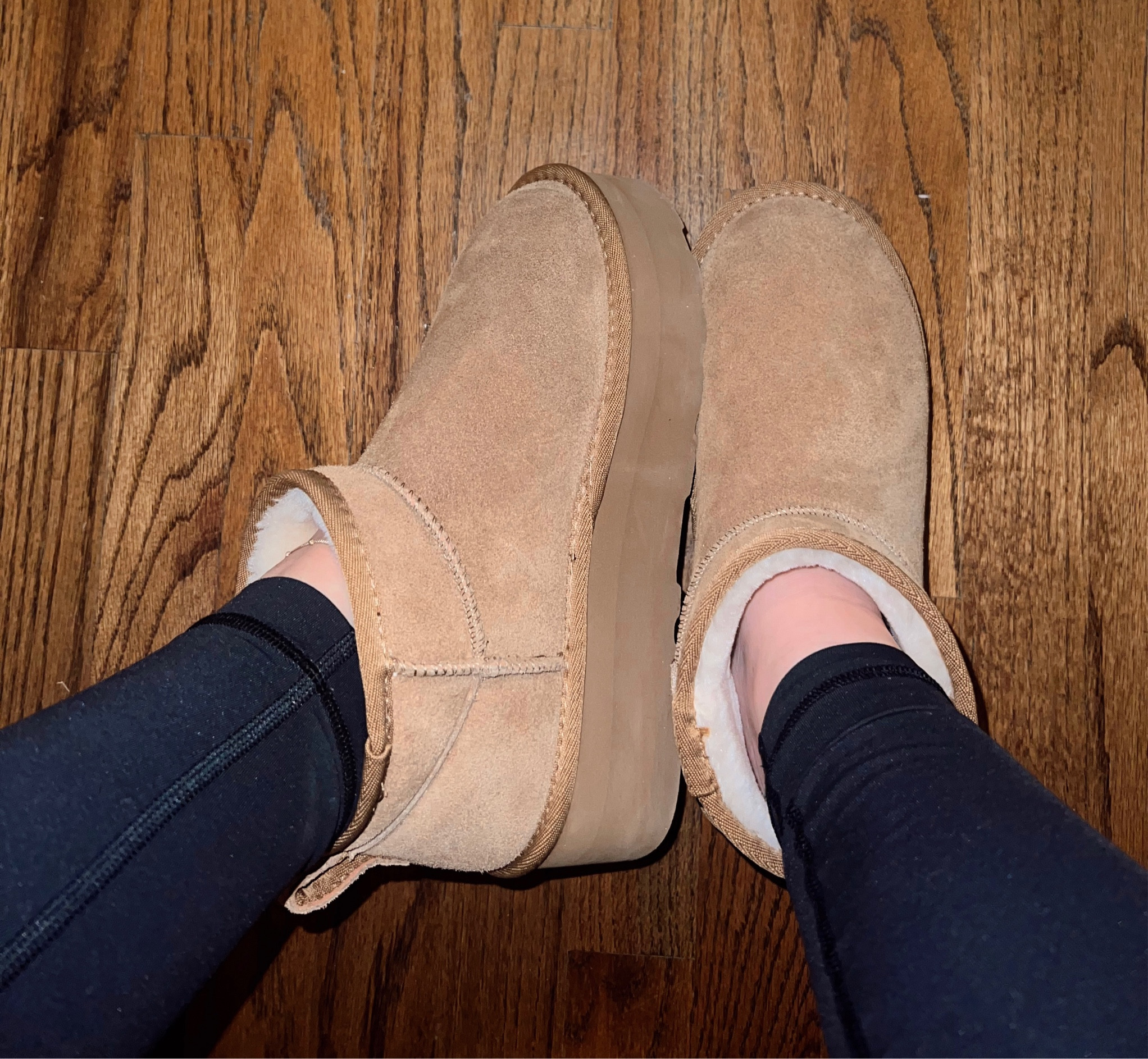 cushionaire platform ugg dupes on amazon!!! LITERALLY AMAZING 
🙌🏼🙌🏼❤️🫶🏼⚡️🕺🏼 so comfy and trendy 

RUN TTS- i wear 7.5

#LTKunder100 #LTKstyletip #LTKshoecrush