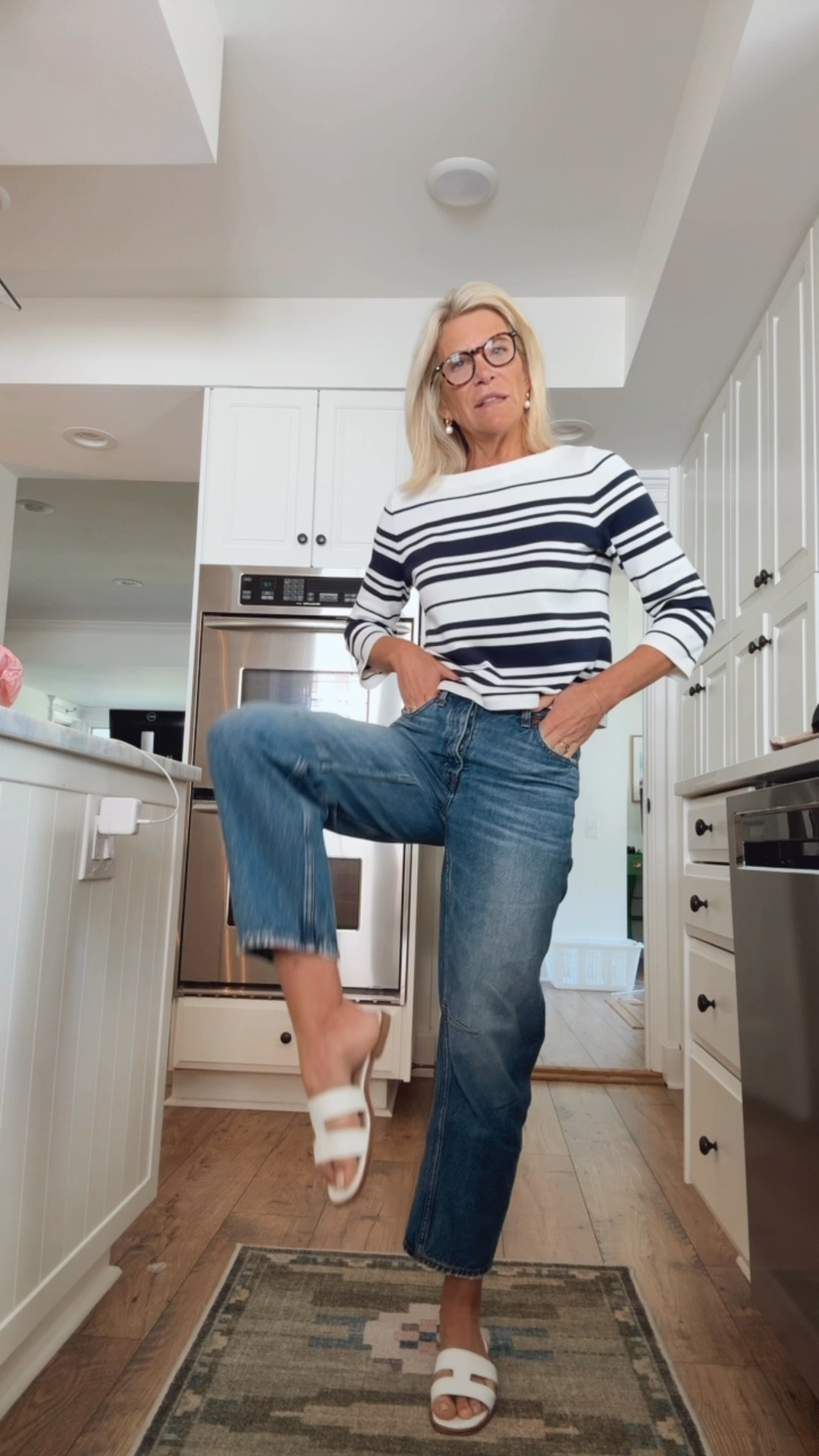 Ootd!  Blue and white striped sweater that is a perfect summer sweater. Great boatneck.  Paired with barrel jeans and white sandals. ✅

#LTKootd #LTKOver40 #LTKTravel