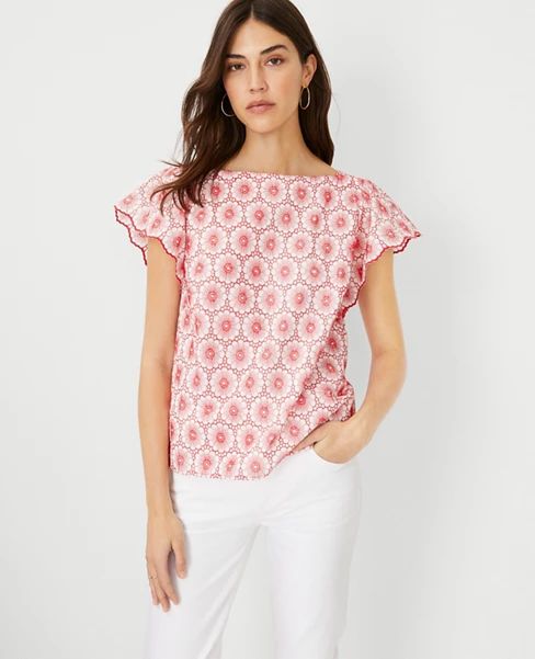 Primrose Flutter Sleeve Top | Ann Taylor (US)