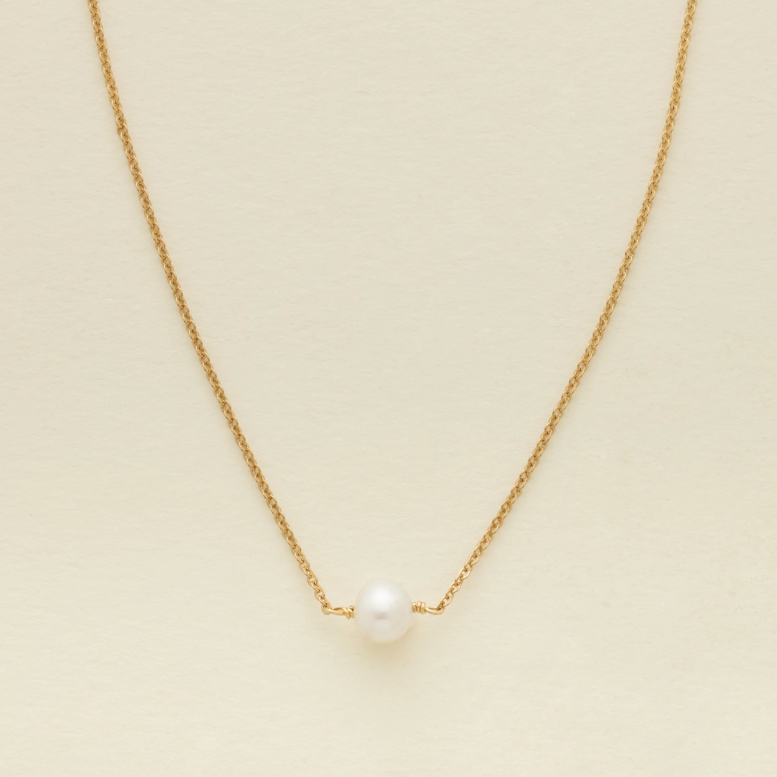 Made By Mary Pearl Choker Necklace | Simple, 14k Gold Filled, Delicate | Made by Mary (US)