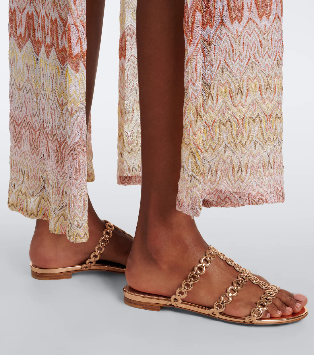 Infinity Chain mirrored leather sandals | Mytheresa (US/CA)