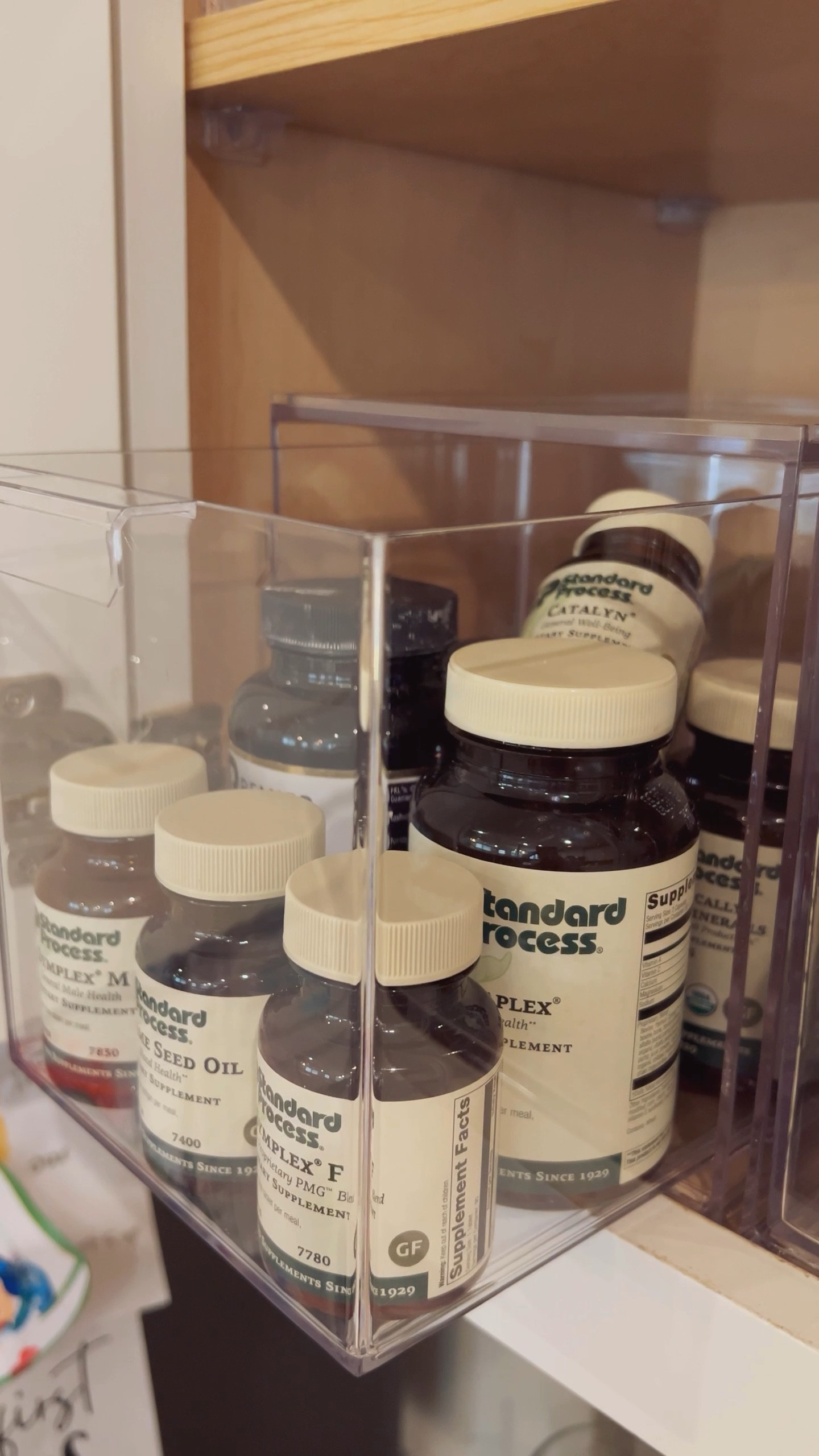 These storage drawers make organizing the medicine cabinet a cakewalk. You can see everything without sacrificing functionality! 

P.S. Standard Process supplements are my #1 for general wellness, acute illness, and detoxing. You can order directly from their website  