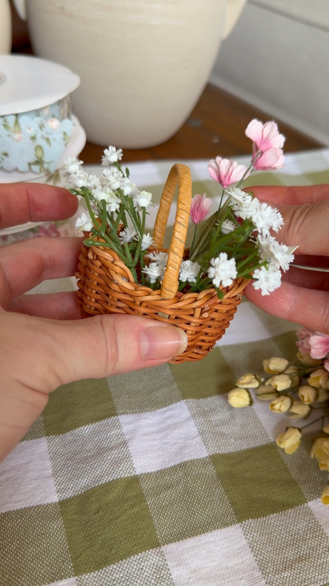 Imagine my surprise when I realized these were not in fact full-size Easter baskets😂 but it was the definition of a happy accident as I knew I wanted to put these adorable tiny things to use! Mini flowers and scalloped spring ribbon turned this order fail into the sweetest garland that will adorn my mantel for months to come! 

#LTKSeasonal #LTKHome