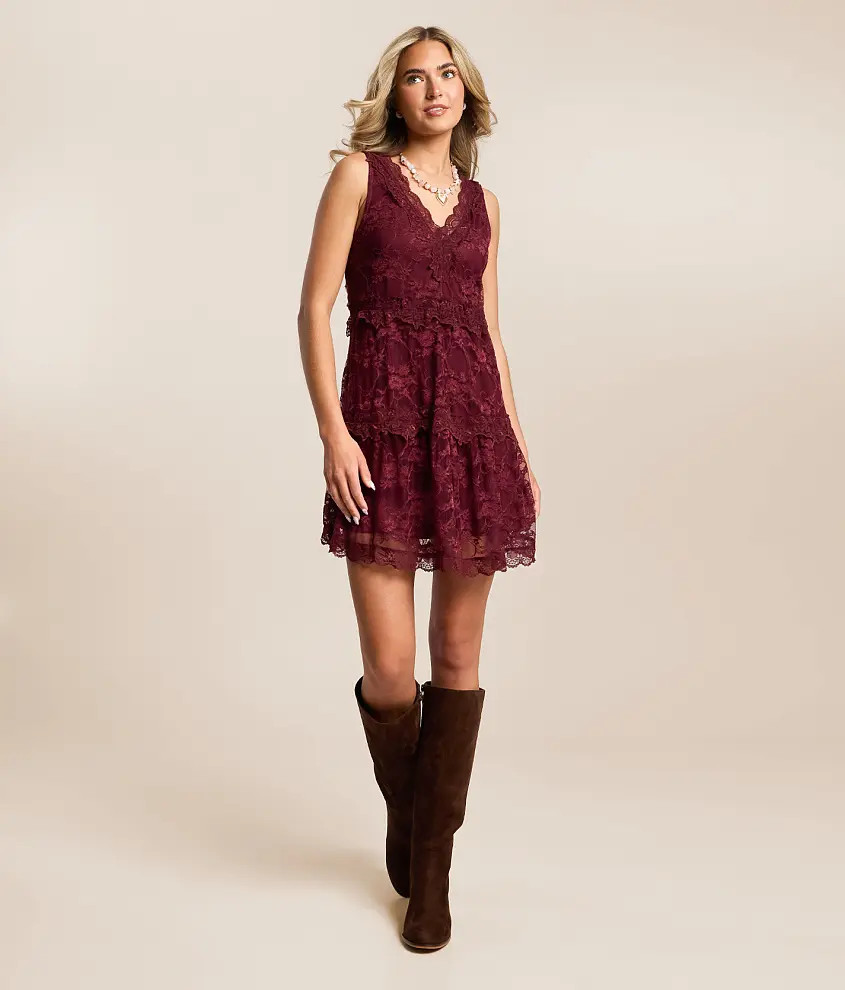 Lace Tiered Mini Dress | Buckle