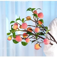 Fuzzy Touch Peaches Stem | High Quality Artificial Fruit Plant Branch Diy Kitchen/Home Decoration Gifts | Etsy (US)