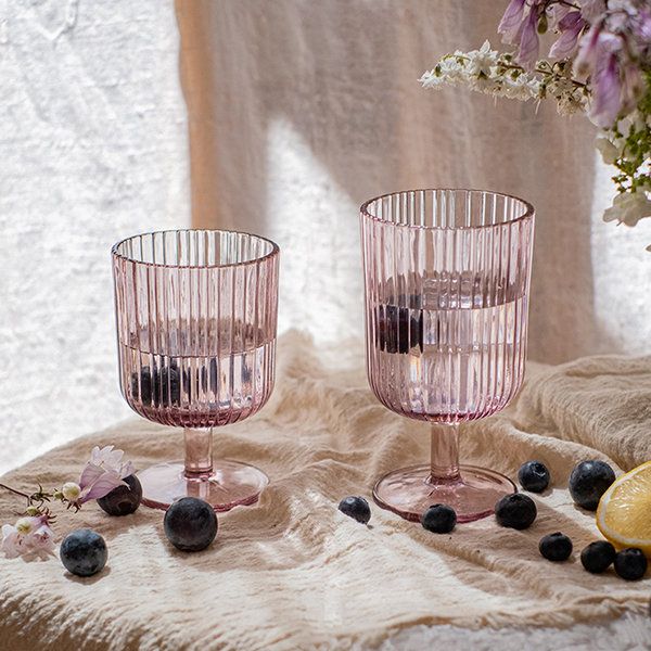 Hint Of Pink Drinking Glasses | Apollo Box