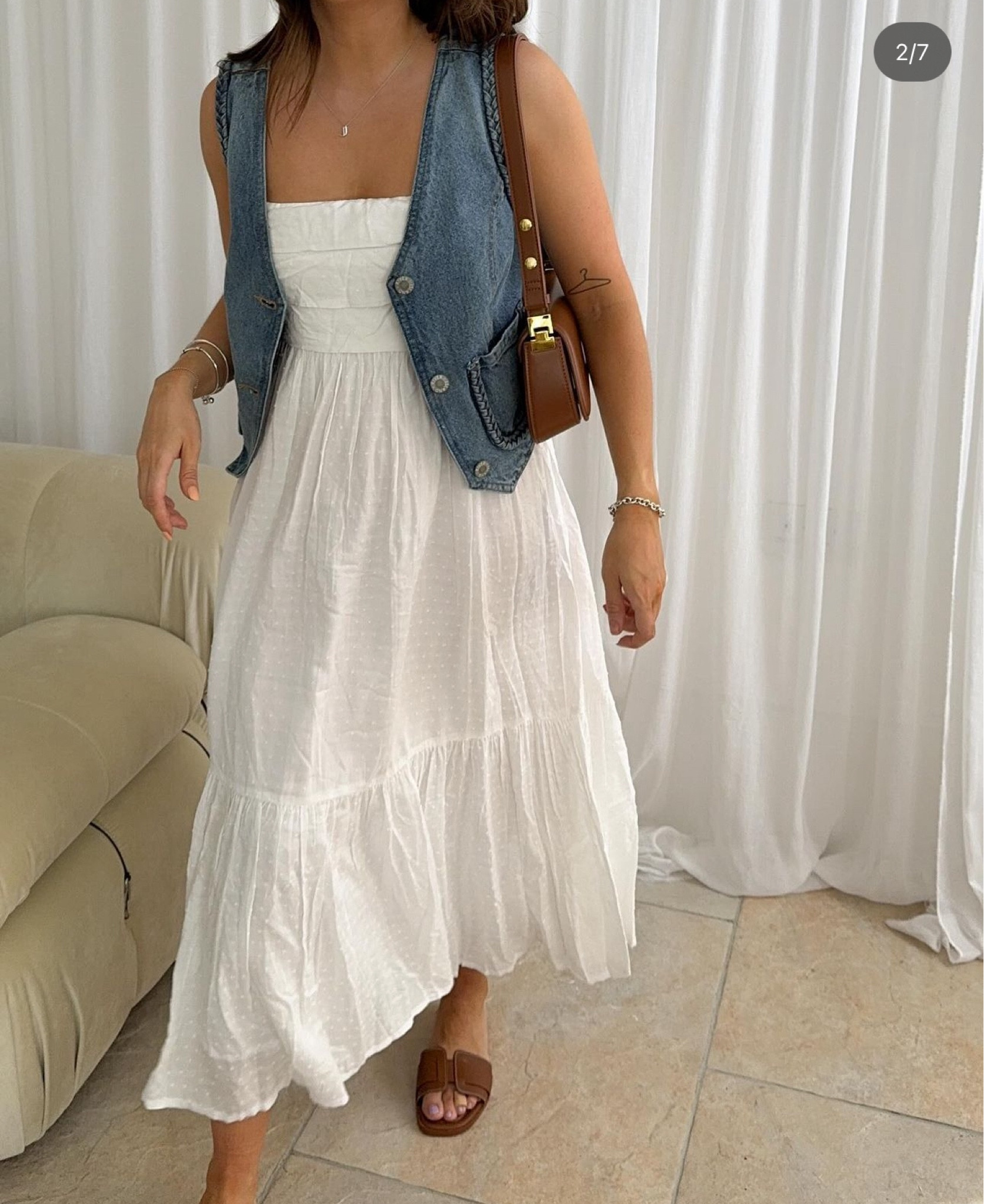 Layering up my summer dresses to give them a little more *something* 🩵

Dress @watthebrand *
Waistcoat @riverisland (old) *
Sandals @primark 
Bag @jwpei_official *


🏷️ styling a white dress, maxi dress, wat the brand, denim waistcoat, summer outfit, simple summer styling, summer fashion, London streetstyle, 

#LTKeurope #LTKstyletip #LTKsummer