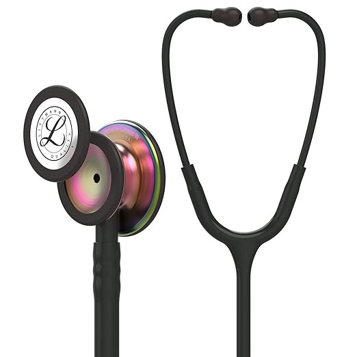 3M Littmann Classic III Monitoring Stethoscope, Rainbow-Finish Chestpiece, Black Stem and Headset... | Amazon (US)