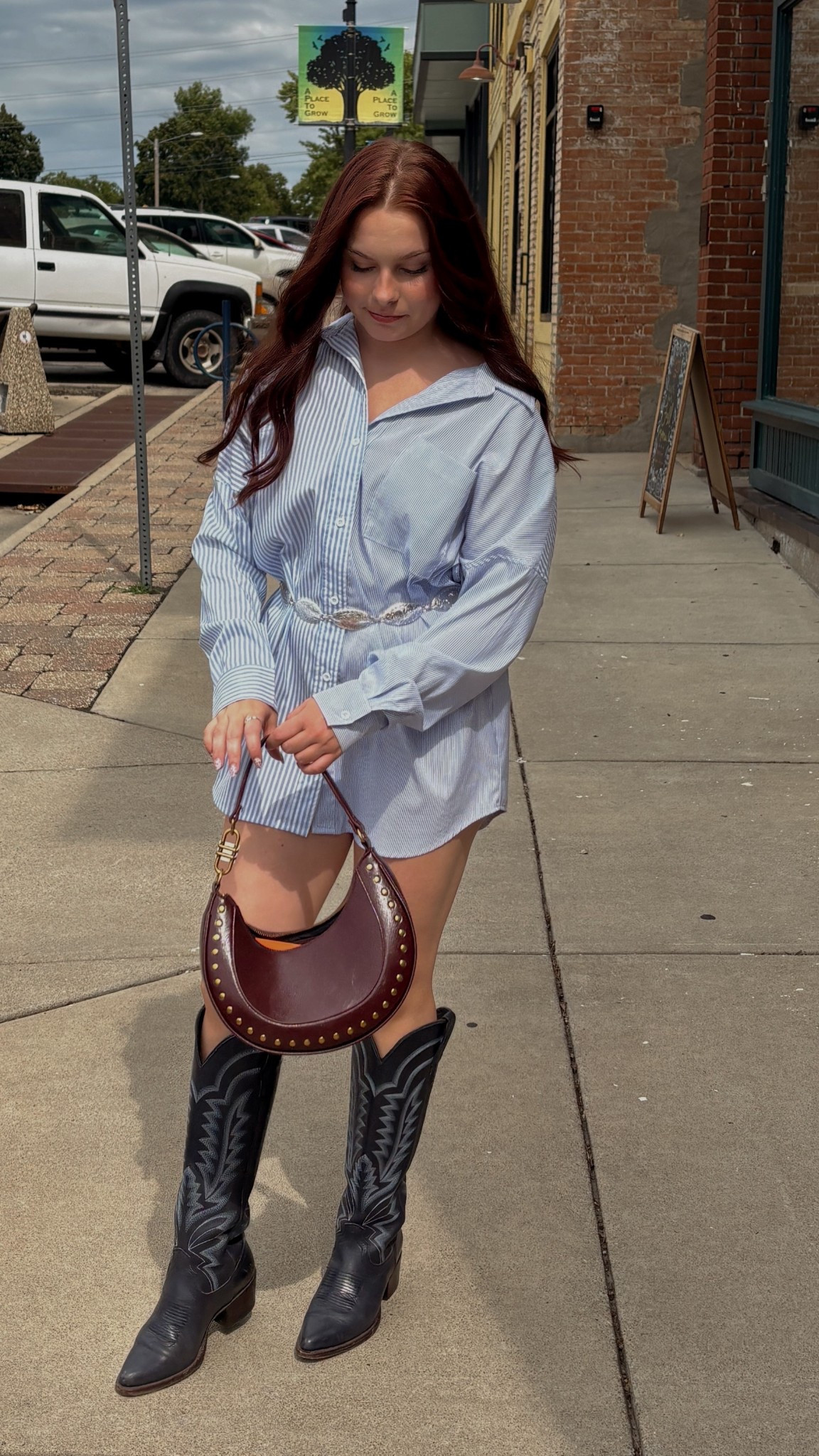 bridal shower ready 

#dress #cowboyboots # fall 