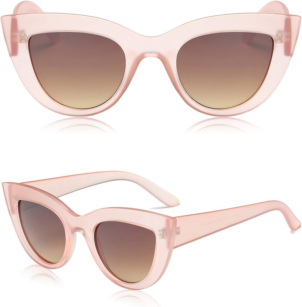 SOJOS Retro Vintage Cateye Sunglasses for Women UV400 Mirrored Lens SJ2939 | Amazon (US)