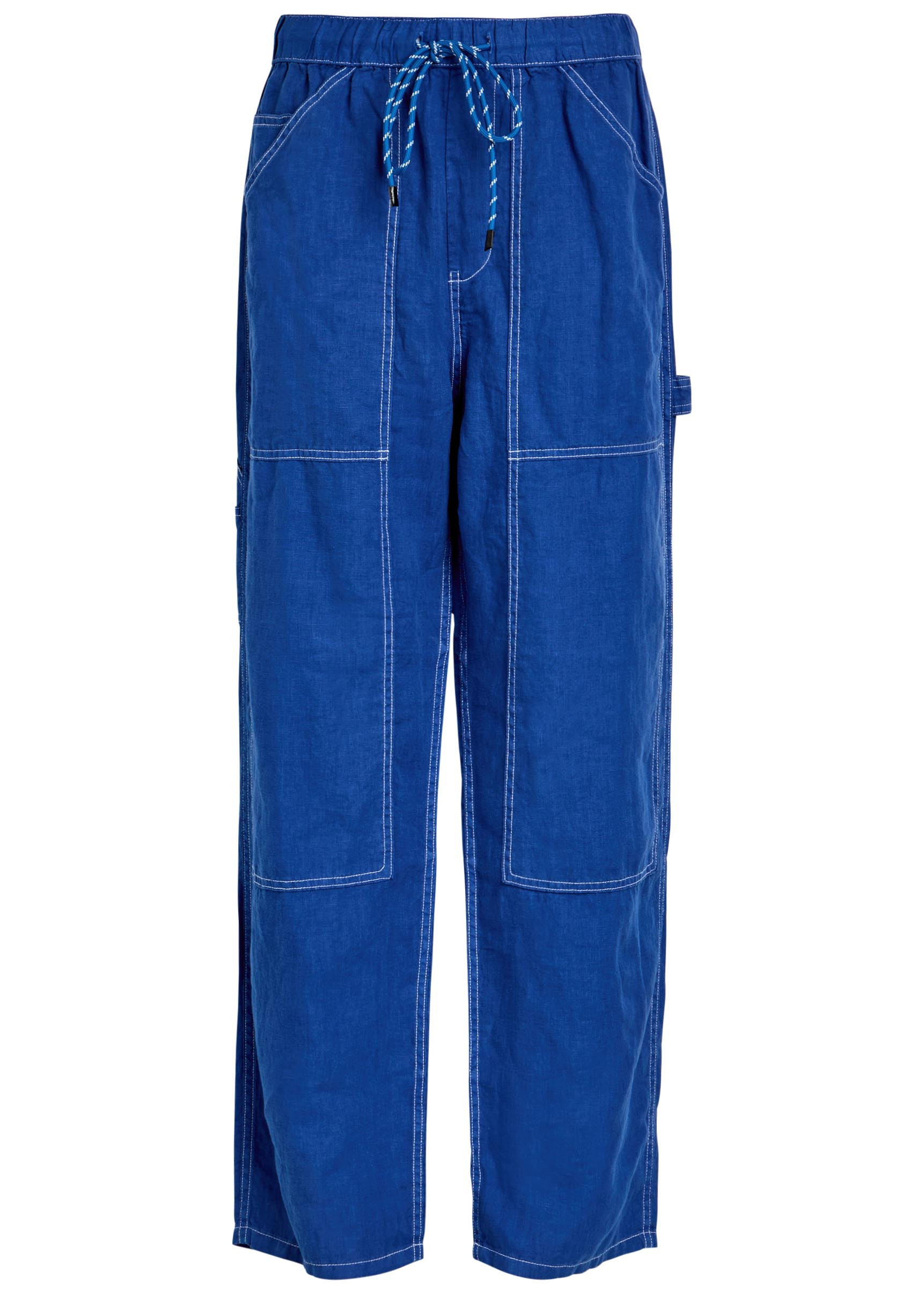 Atlas panelled relaxed straight-leg linen trousers | Harvey Nichols