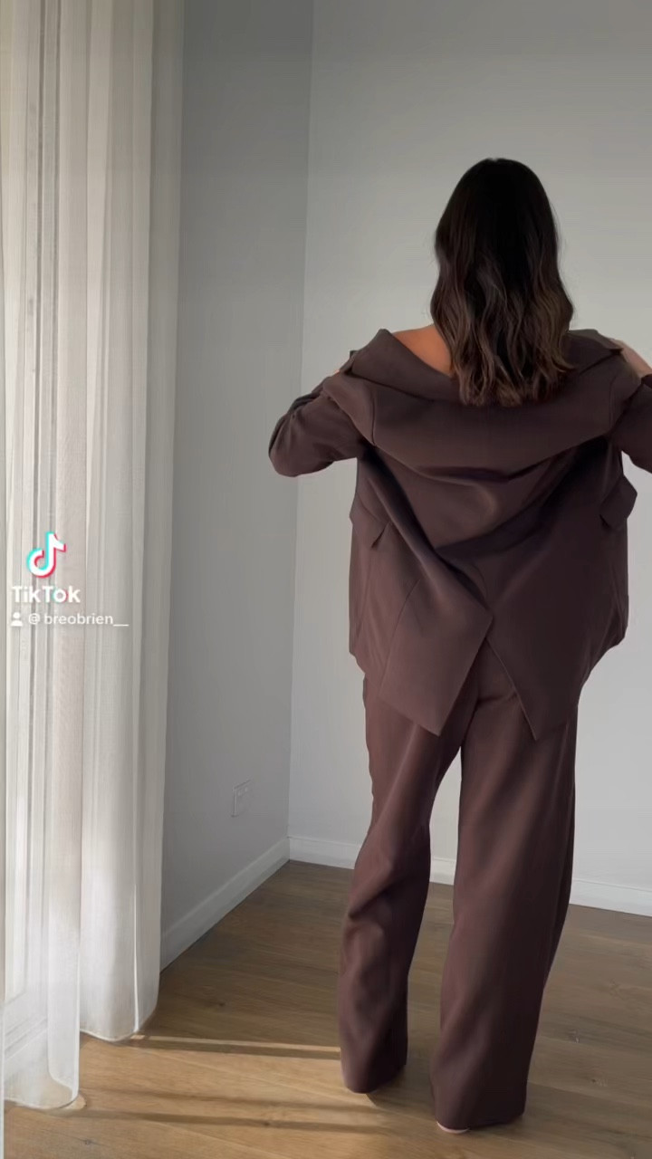 My date night look wearing matching suit from Dissh in this beautiful brown. Wearing an 8 in both items. Paired with my new Quincy boots from Tony bianco and a bag from target! 

#LTKshoes #LTKaustralia #LTKwinter