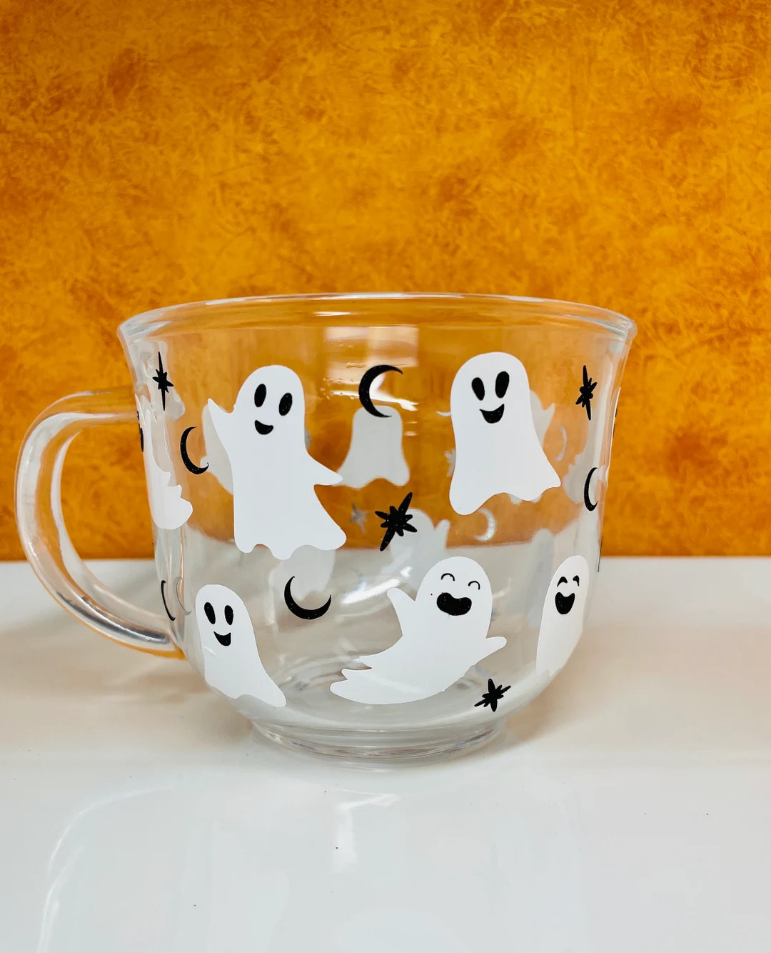 Ghost Coffee Mug: Halloween Glass Cup, Spooky Fall Gift - Etsy | Etsy (US)