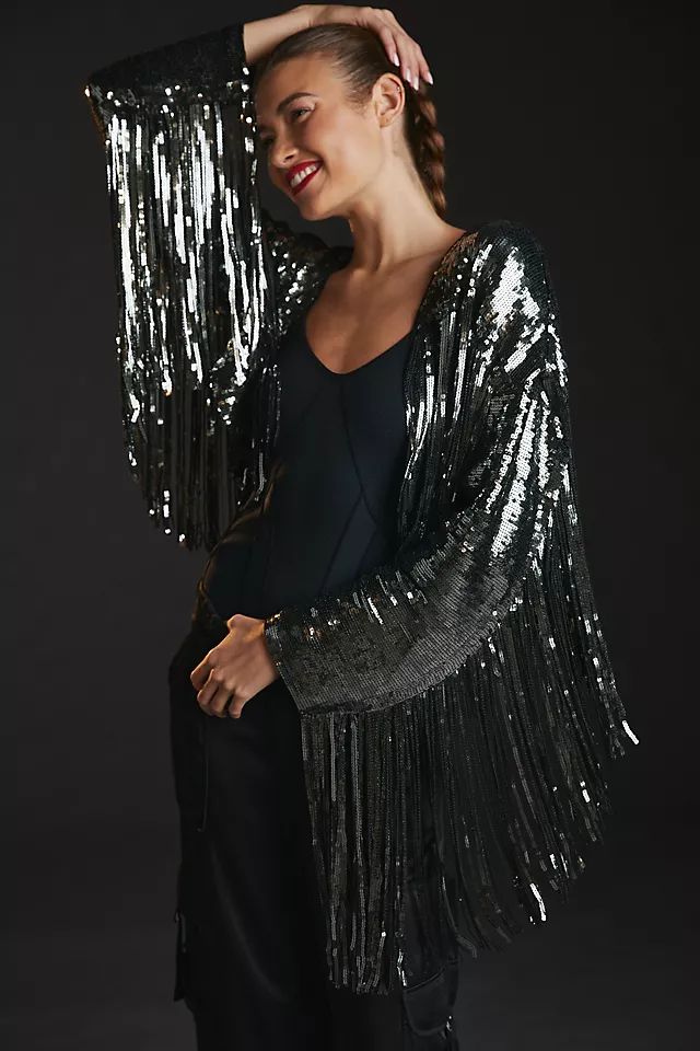 By Anthropologie Fringed Sequin Jacket | Anthropologie (US)