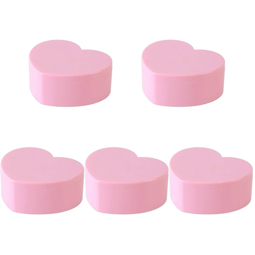 Cabilock 5PCS Heart Shape Double Layer Jewelry Box with Mirror, Portable Jewelry Organizer Case f... | Amazon (US)