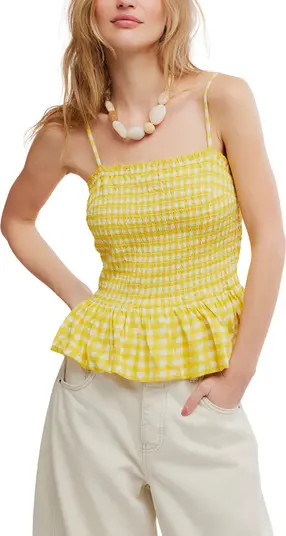 Sundance Gingham Peplum Tank | Nordstrom