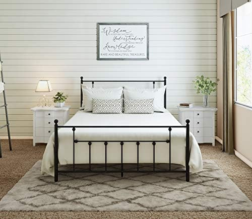 Victorian Metal Bed Frame With Headboard & Footboard Platform Wrought Iron Bed | Amazon (US)