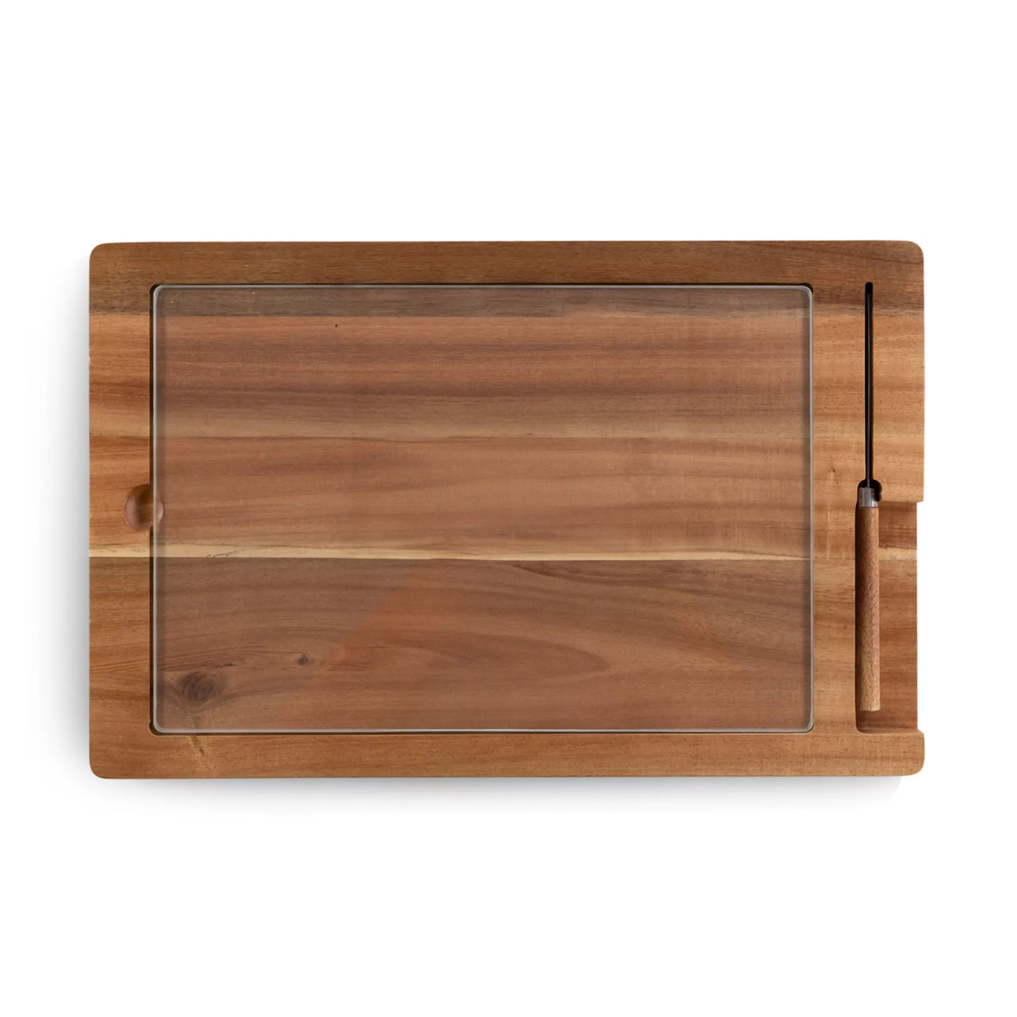 Toscana Ventana Tempered Glass and Acacia Cheese Board and Knife Set | Kohl's