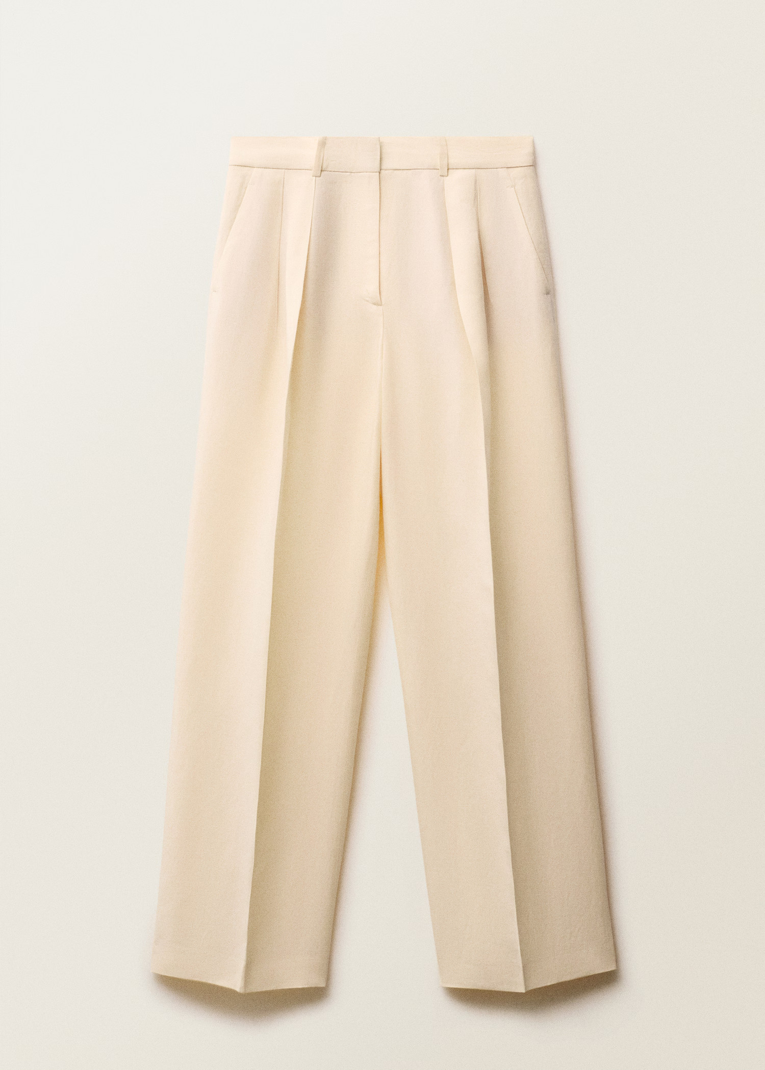 Straight-fit linen-blend suit trousers - Women | MANGO United Kingdom | MANGO (UK)
