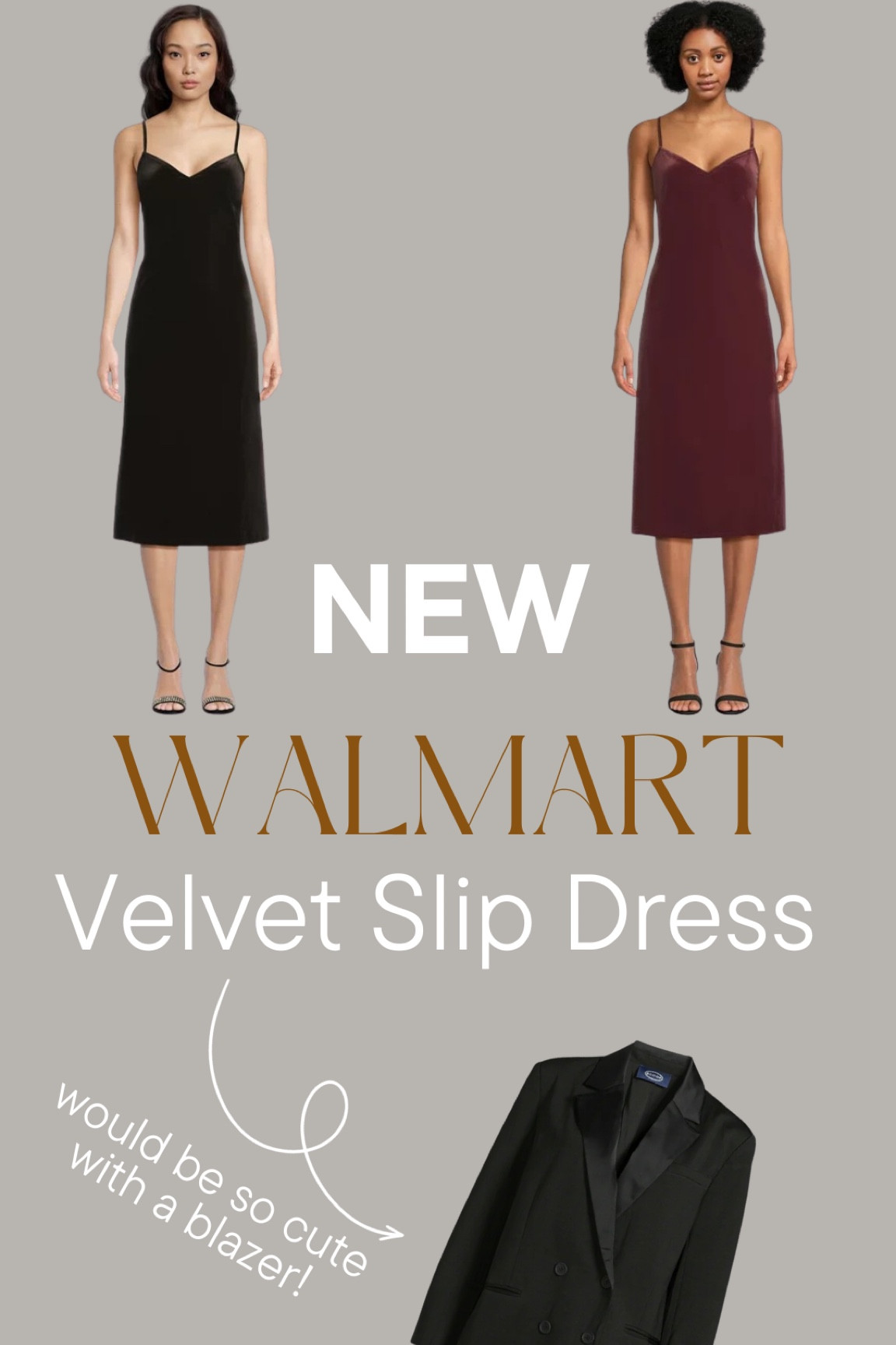 New Walmart velvet slip dress. This would be so cute paired with a blazer for holiday parties. 

Mmm

#LTKHoliday #LTKworkwear #LTKfindsunder50