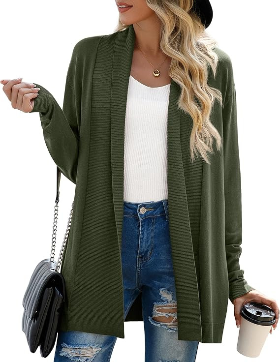 GRECERELLE Women's Long Sleeve Open Front Lightweight Casual Business Dressy Cardigan Sweater Fal... | Amazon (US)